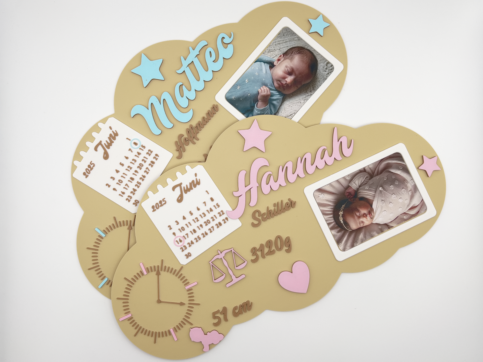 Babyschild Mädchen und Junge